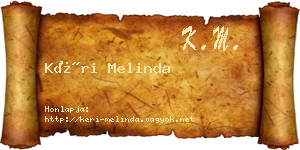 Kéri Melinda névjegykártya